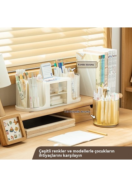 Döner Şeffaf Kalem Tutucu Kırtasiye Saklama Kutusu (Yurt Dışından) fırsatları