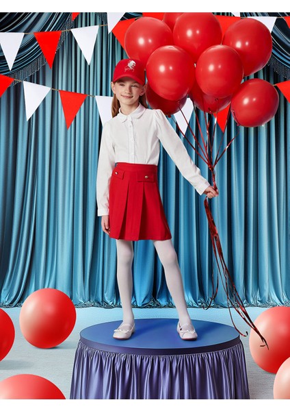 Yeni Sezon Beli Lastikli Pileli Kız Çocuk Etek