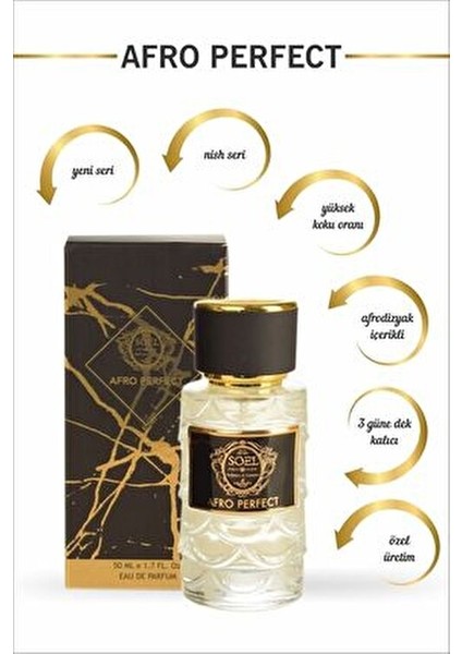 Soel Afro Perfect Parfüm EDP 50 ml Unisex Şekerli Koku ile Dikkat Çekici modelleri