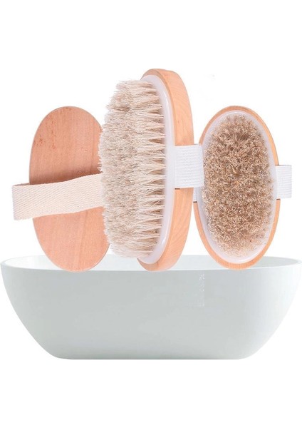 Parlak ve Pürüzsüz Görünüm Sağlayan %100 Doğal At Kılı Selülit Fırçası (Özel Kutulu)