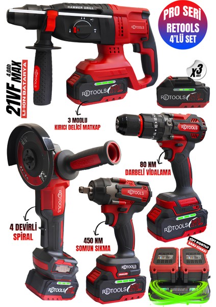 Yeni Nesil Kabartmalı 4'lü Set Kırmızı