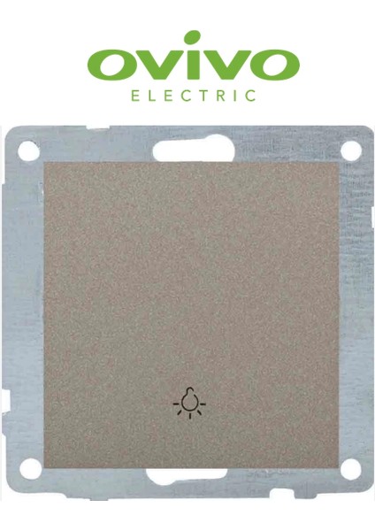 Antrasit Zil Butonu Light Çerçevesiz Grano - Priz ve Anahtar Için Uyumlu Çerçeve