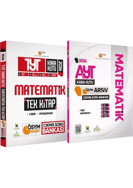 2026 YKS-TYT Matematik TEK Kitap ve AYT Matematik Kara Kutu ÖSYM Çıkmış Soru Bankası 2li Set Çözümlü
