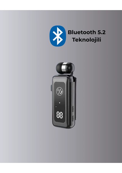 Bluetooth 5.2 Kablolu Makaralı Kulaklık | Dijital Ekran ve Titreşimli Bildirim modelleri