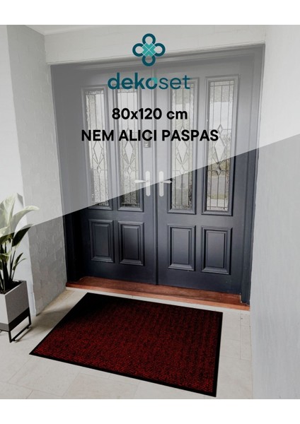 80 x 120 Cm Bordo Paspas (Kapı Önü Nem Alıcı Paspas)