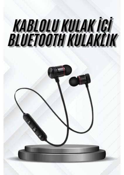 Bluetooth Bağlantılı Kablolu Mıknatıslı Sport Kulaklık