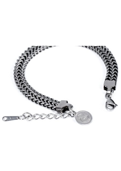 Gs Örme Çelik Bileklik Unisex Ayarlanabilir Gri Paslanmaz Çelik 19-23 cm