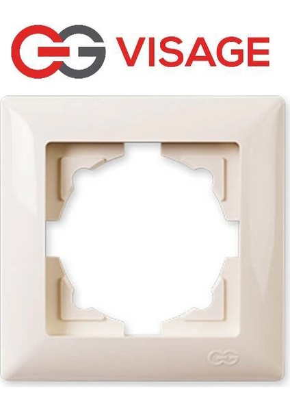 Visage Krem Tekli Çerçeve - Priz ve Anahtar Için Uyumlu Çerçeve