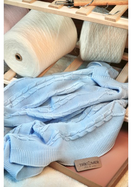 Triko Örgülü Mevsimlik Özel Kutulu Bebek Battaniyesi fırsatları