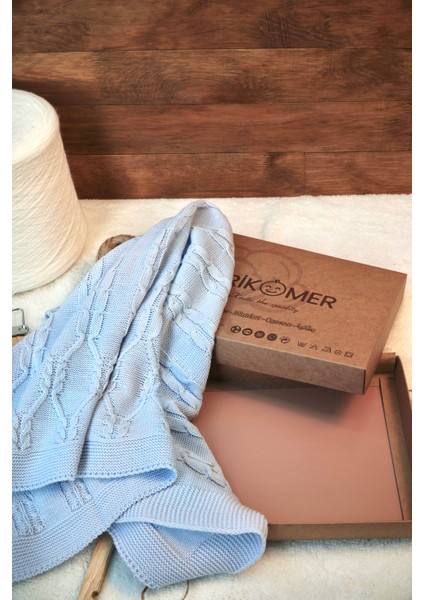 Triko Örgülü Mevsimlik Özel Kutulu Bebek Battaniyesi indirimleri