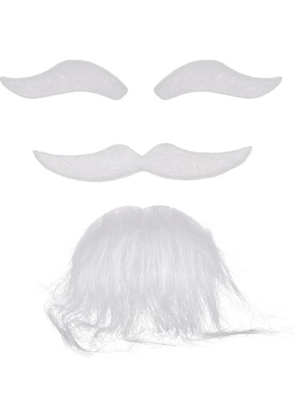 Beyaz Renk Kendinden Yapışkanlı Takma Sakal Bıyık ve Kaş Seti fırsatları
