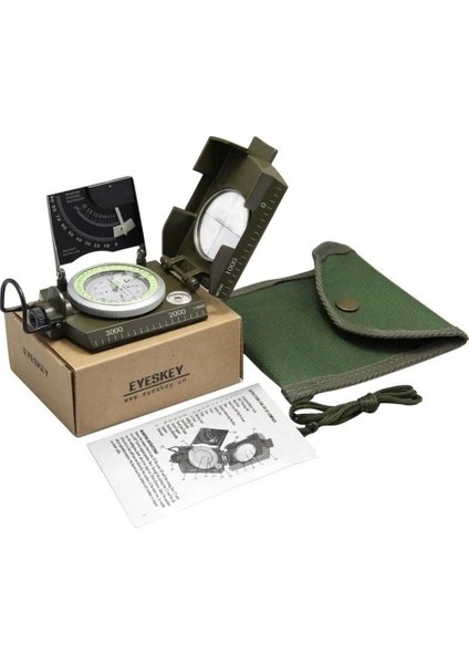 -Prizmatik Suya Dayanıklı Işıltılı Pusula ile Kılıfı Askeri Ordu Kamp Yürüyüş Seyahat Için Jeoloji Pusula fiyatları