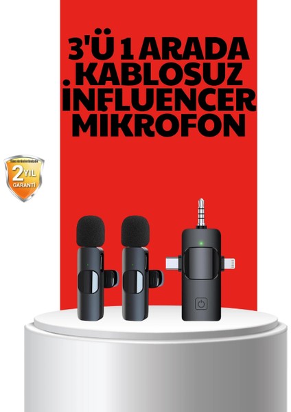 Kablosuz Mikrofon - Telefon ve Bilgisayar Uyumlu