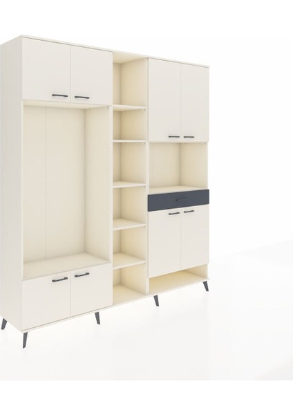Hyperion Dolap 12 Raflı Tek Çekmeceli 8 Kapaklı 220X44X243 Aytaşı-Aytaşı/antrasit fiyatları