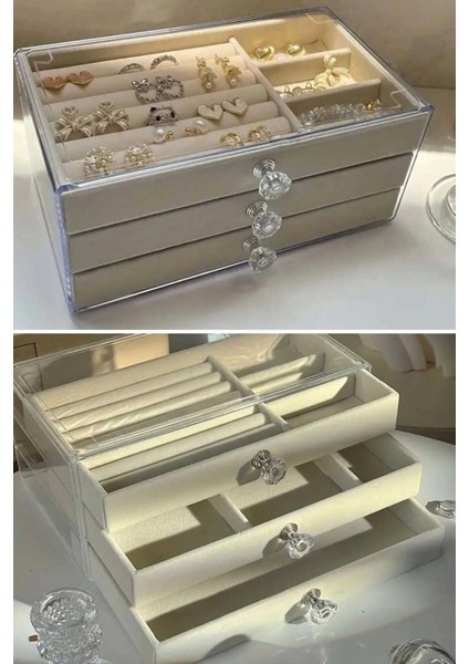 House By House Üç Katlı Çekmeceli Takı Kozmetik Organizer fiyatları