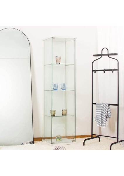 3 Lü Sade Cam Vitrin Gümüşlük Teşhir Vitrini Büfe