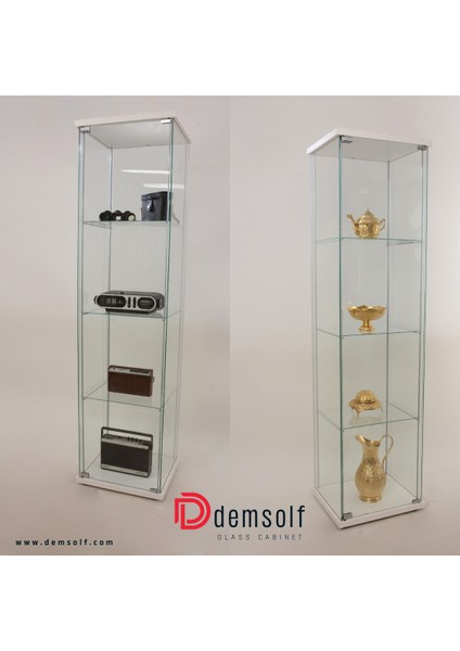 3 Lü Sade Cam Vitrin Gümüşlük Teşhir Vitrini Büfe modelleri