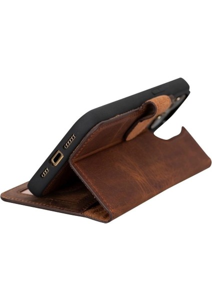 Apple iPhone 15 Pro Max Uyumlu Deri Cüzdanlı Kılıf Mwwn G2 Kahve modelleri