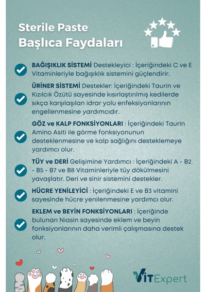 Sterile Paste Kısırlaştırılmış Kediler Için Multi Vitamin ve Mineralli Kısır Kedi Malt Macun 100 gr fırsatları