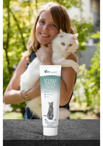 Sterile Paste Kısırlaştırılmış Kediler Için Multi Vitamin ve Mineralli Kısır Kedi Malt Macun 100 gr