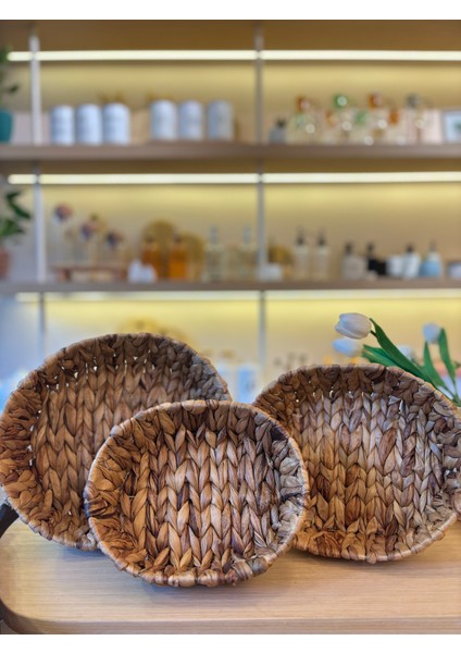 3’lü Oval Hasır Sepet