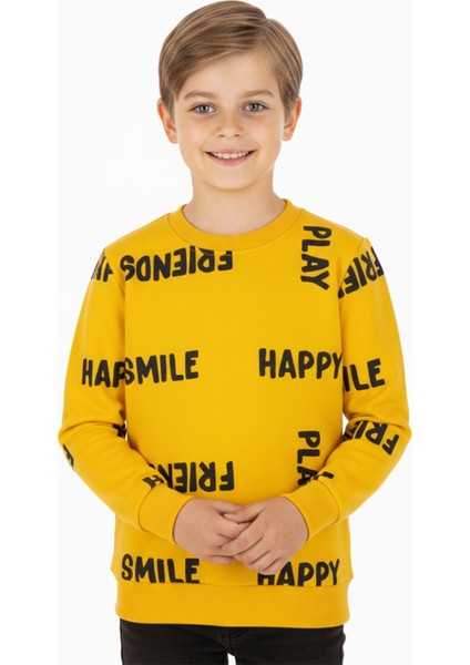 Erkek Çocuk Sweatshirt Baskılı 2 İplik Şardonlu