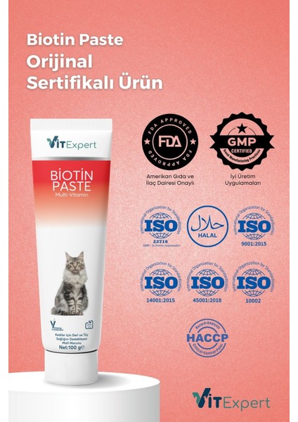 Biotin Paste Tüm Kediler Için Tüy Sağlığı Destekleyici ve Tüy Dökülmesi Önleyici Malt Macun 100 gr modelleri