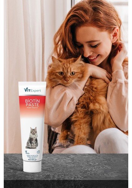 Biotin Paste Tüm Kediler Için Tüy Sağlığı Destekleyici ve Tüy Dökülmesi Önleyici Malt Macun 100 gr