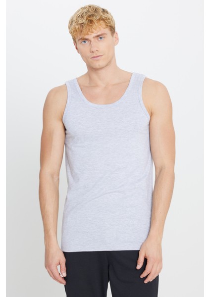 Erkek Gri Melanj Standart Fit Normal Kesim Pamuklu 2'li Atlet Paketi fiyatları