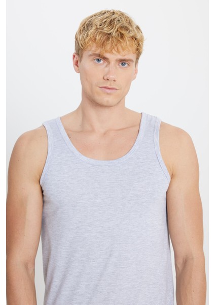 Erkek Gri Melanj Standart Fit Normal Kesim Pamuklu 2'li Atlet Paketi indirimleri