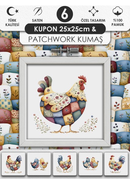 Patchwork Kumaş Seti – Dikiş ve Hobi Için %100 Pamuk Desenli Kumaş Kuponları