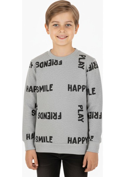 Erkek Çocuk Sweatshirt Baskılı 2 İplik Şardonlu