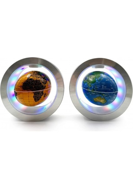 Manyetik Yuvarlak Ledli Dünya Küre