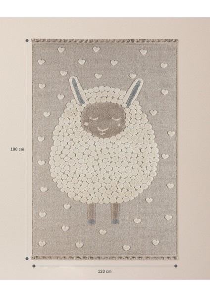Mouton Halı - Bej - 120x180 cm