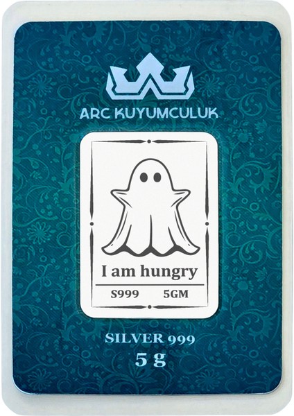999 Ayar Gümüş ile Tasarlanmış Ruh Temalı Hediyeye Özel 5 Gram Gümüş Külçesi-758