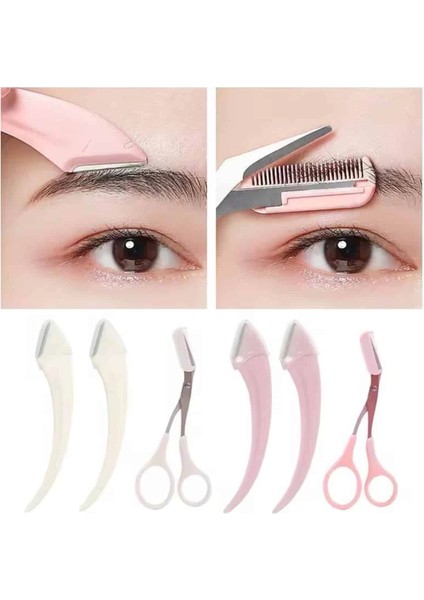 Taraklı Kaş Bıyık Makası ve Kaş Ustura Seti Kaş Bıyık Tüy Alma Epilasyon Aleti 2'li Set fırsatları