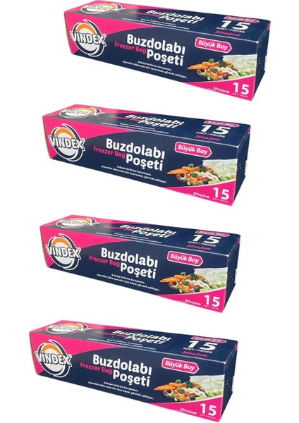 Buzdolabı Poşeti Büyük Boy 15 Adet - 4'lü Paket