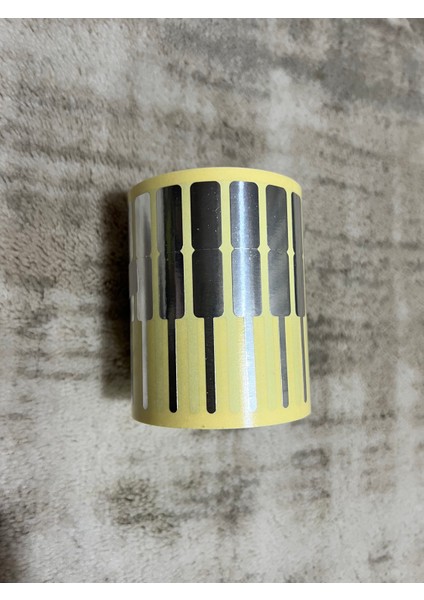 Boş Yapışkanlı Gümüş Metalize Kuşe Kuyumcu ve Yüzük Etiketi 72MM x 10MM