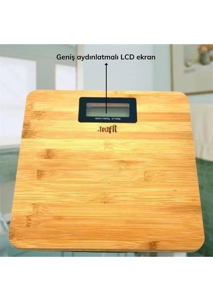 Techfit Bambu Banyo Baskülü Yüksek Hassasiyetli Darbelere Dijital Dayanıklı Terazi Tf 1065 M fiyatları