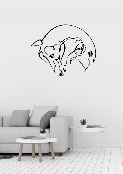 Kadın At Silüeti Figürlü Metal Duvar Süsü