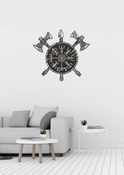 Balta Desenli Dekoratif Metal Duvar Tablosu