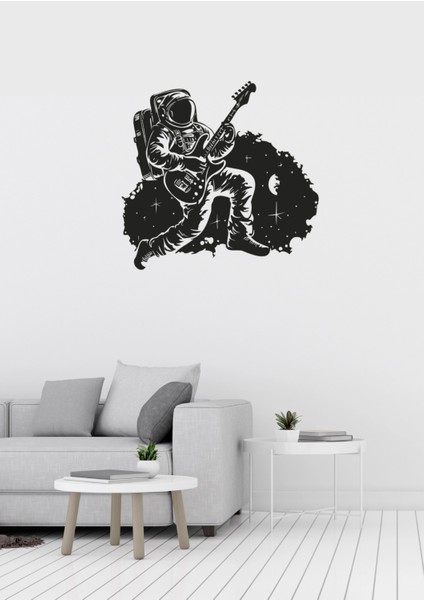 Rock Astronout Figürlü Metal Duvar Tablosu