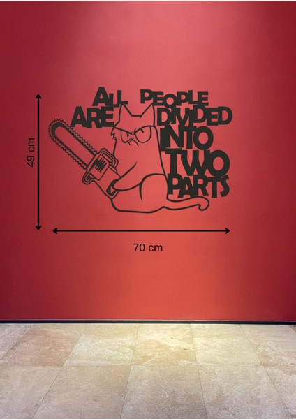 Yazılı Kedi Figürlü Siyah Metal Tablo fiyatları