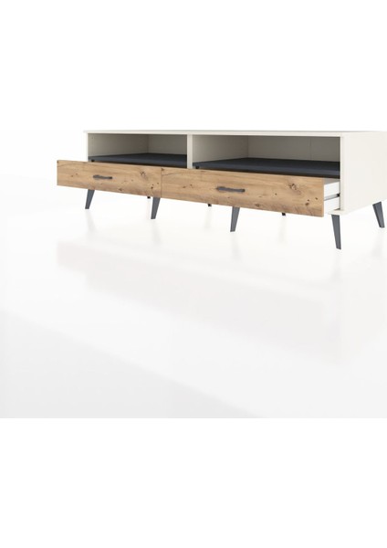 Kronos Tv Ünitesi 2 Raflı 2 Çekmeceli 176X59X51 Aytaşı-Antrasit/çam modelleri