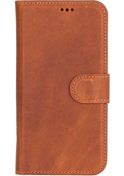 Apple iPhone 16 Uyumlu, Hakiki Deri, El Yapımı, Cüzdanlı Kılıf, Karamel fırsatları