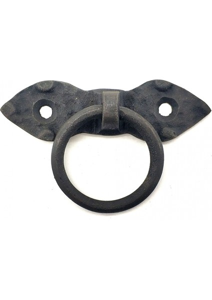 Eco Lounge Antika Tarz Dekoratif Pirinç Yaprak Mobilya Kulbu, Kapı Kilit Halkası - 80 Mm, Oksit