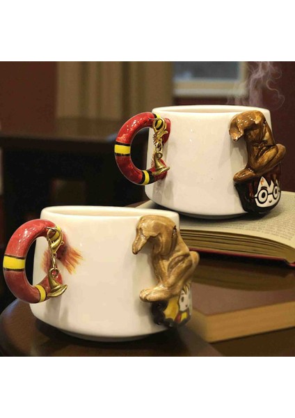 Harry Potter ve Hermione 3D Kabartmalı Charm Hediyeli El Yapımı 2 'li Seramik Kupa Mug indirimleri