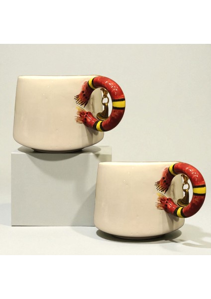 Harry Potter ve Hermione 3D Kabartmalı Charm Hediyeli El Yapımı 2 'li Seramik Kupa Mug