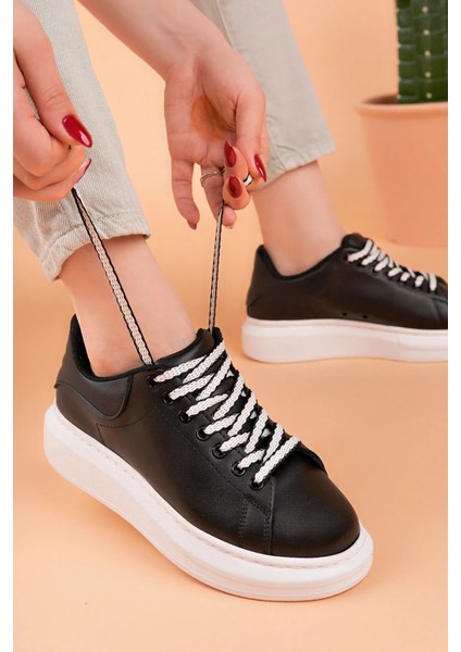 LC107 Siyah Bt Bağcıklı Kadın Ayakkabı