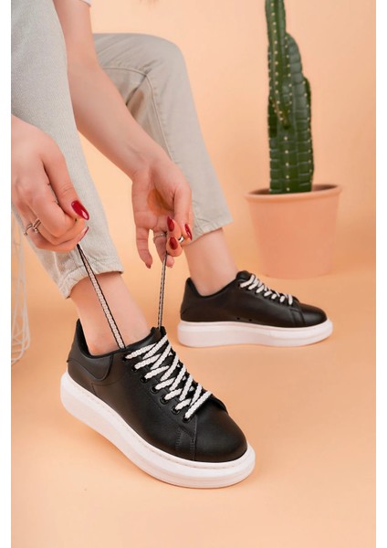 LC107 Siyah Bt Bağcıklı Kadın Ayakkabı fırsatları